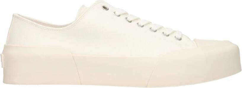 Jil Sander Witte Veterschoenen Lage Sneakers White Heren