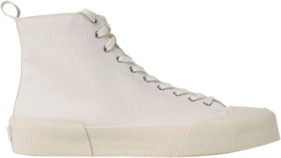 Jil Sander Canvas High Top Sneakers Beige Heren