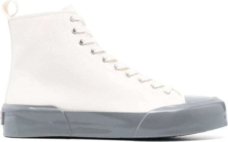 Jil Sander Canvas High-Top Sneakers White Heren