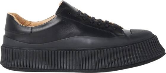 Jil Sander Chunky Lage Sneakers van Leer Zwart Heren