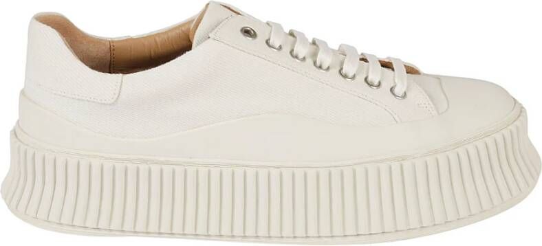 Jil Sander Verfijnde Canvas Vulcanized Sneakers Wit - Foto 4