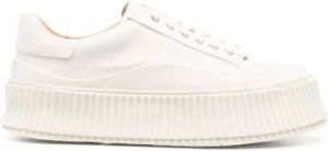 Jil Sander Cloud Soft Nappa Low Laced Sneakers Wit Dames