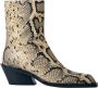 Jil Sander Enkellaarsjes van leer met slangenprint - Thumbnail 1