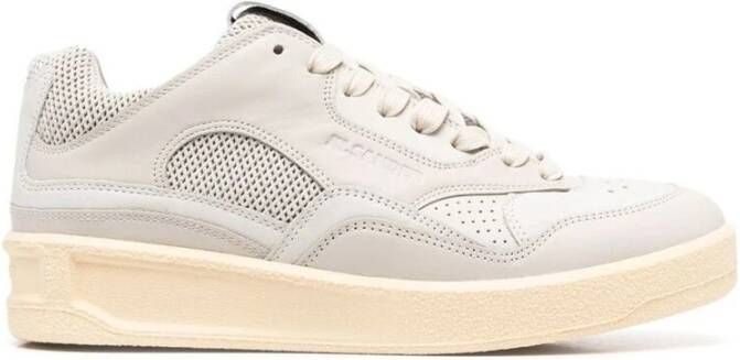 Jil Sander Grijze Canvas Rubber Basket Sneakers Grijs Dames