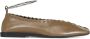 Jil Sander Groene Leren Platte Schoenen met Enkelbandje - Thumbnail 1