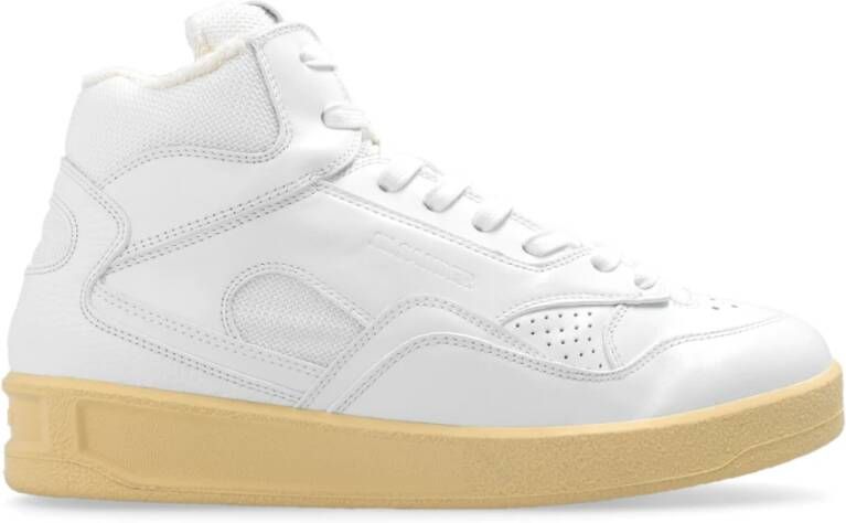 Jil Sander Witte Mesh Leren Sneakers White Heren