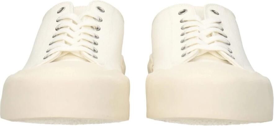 Jil Sander Witte Veterschoenen Lage Sneakers White Heren