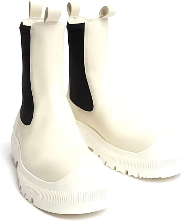 Jil Sander Leren enkellaarzen White Dames - Foto 2