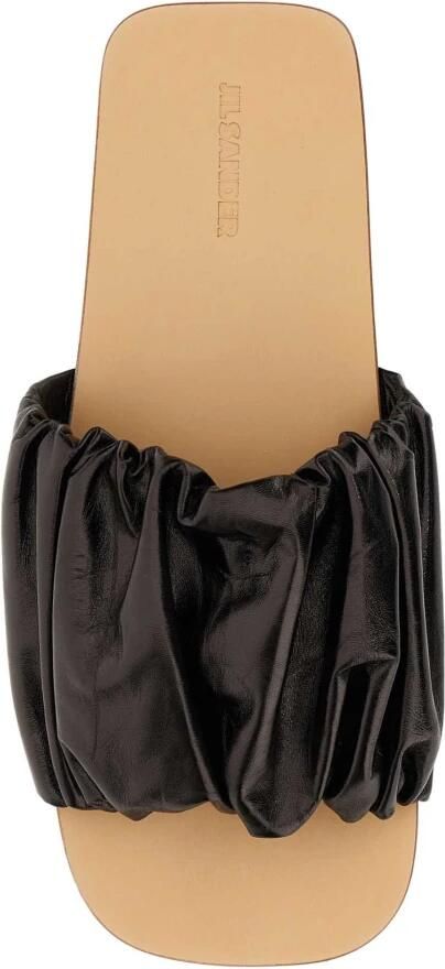 Jil Sander Elegante donkerbruine leren slippers Bruin Dames
