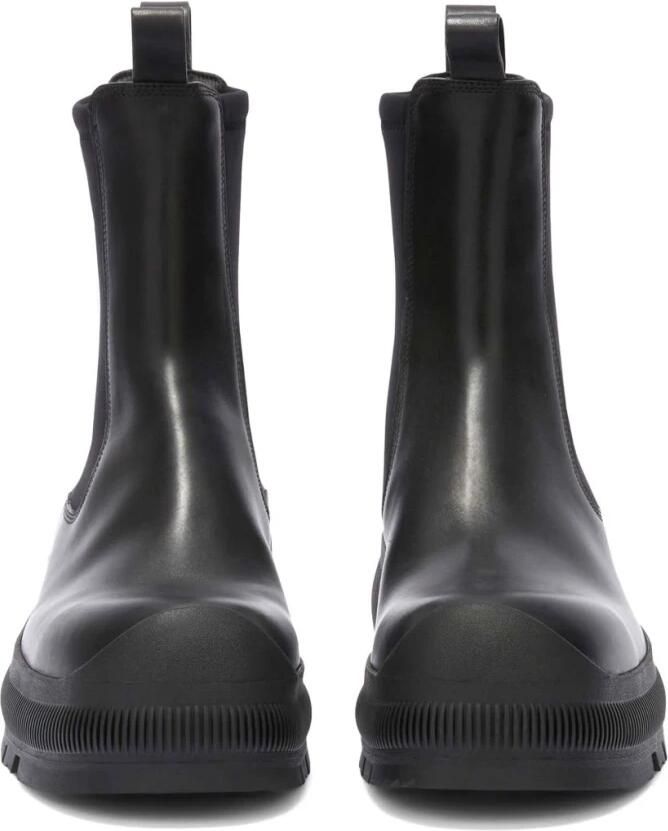 Jil Sander Elegante Enkellaarzen in Nero