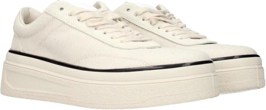 Jil Sander Chunky Sole Canvas Sneakers Beige Heren - Foto 4