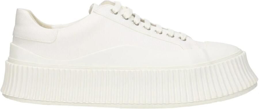 Jil Sander Witte leren rubberen sneakers met zool van 4 cm