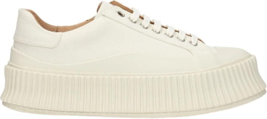 Jil Sander Verfijnde Canvas Vulcanized Sneakers Wit