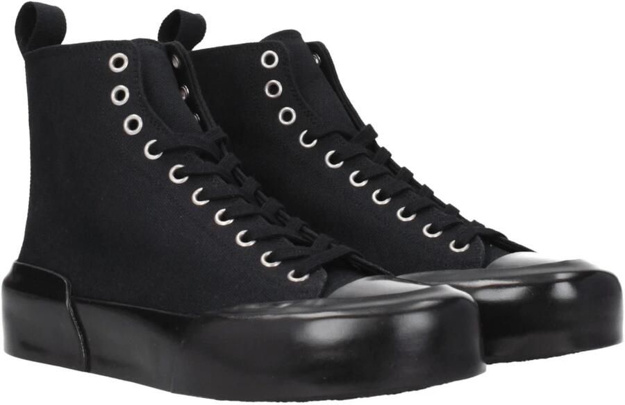 Jil Sander Zwarte Stoffen Sneakers Vetersluiting - Foto 4