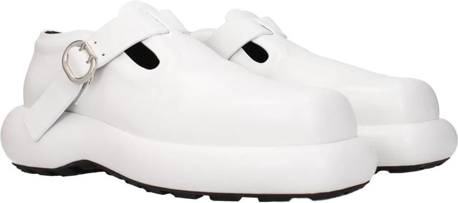 Jil Sander White Leather Buckle Detail Loafers in wit - Foto 3