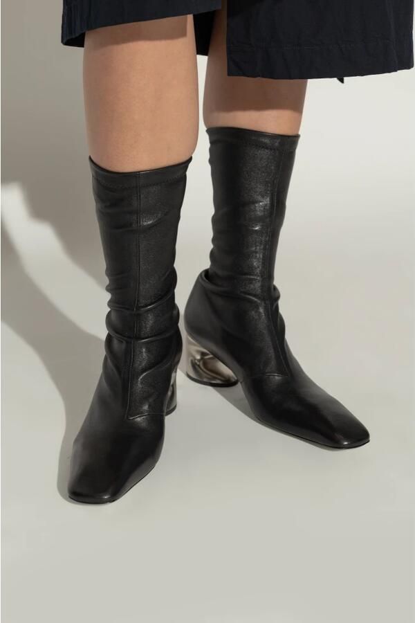 Jil Sander Leren Enkellaarsjes - Foto 3