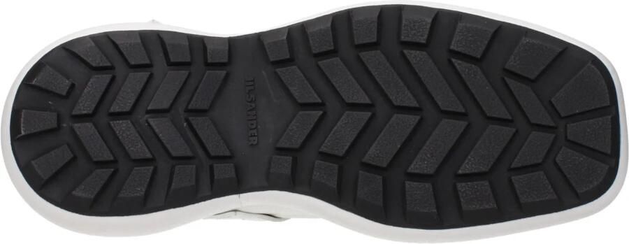 Jil Sander White Leather Buckle Detail Loafers in wit