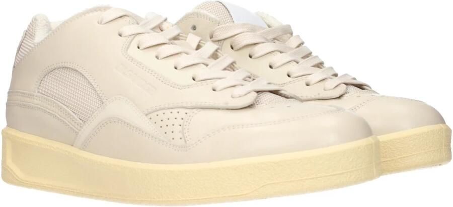 Jil Sander Lage leren en mesh sneakers - Foto 4
