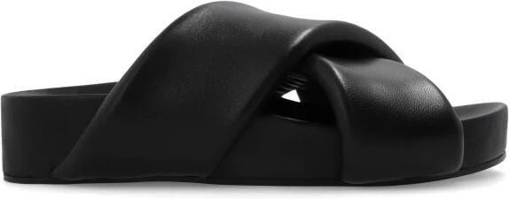 Jil Sander Zwarte leren kruisband sandalen - Foto 3