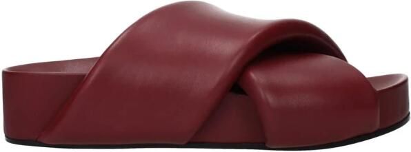 Jil Sander Leren Slippers met Gecushioneerde Zool
