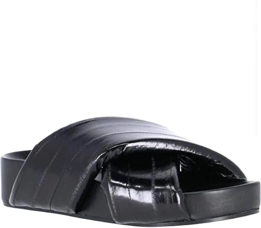 Jil Sander Sandalen Crisscross Black Leather Sandals in zwart - Foto 2