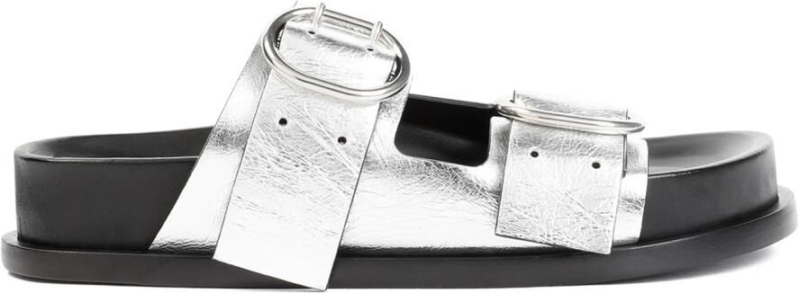 Jil Sander Silver Moon leren sandalen