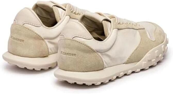 Jil Sander Gestructureerde Platform Sneakers Vetersluiting Stijl Beige Dames - Foto 3