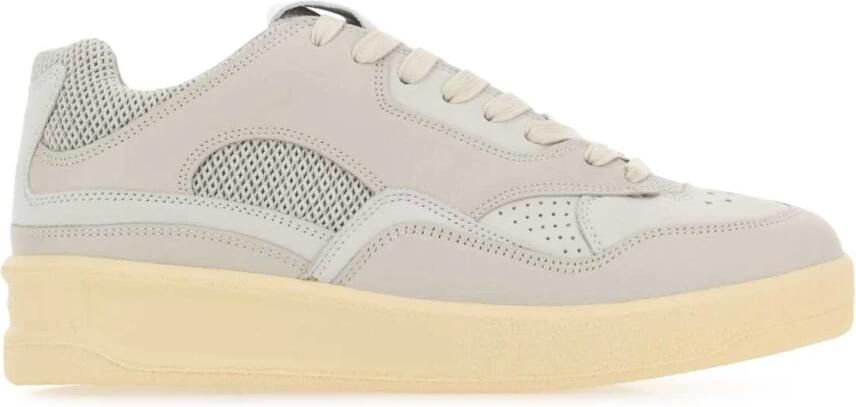 Jil Sander Grijze Canvas Rubber Basket Sneakers Grijs Dames