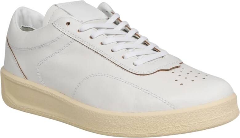 Jil Sander Lage Top Sneakers van Premium Leer White Heren