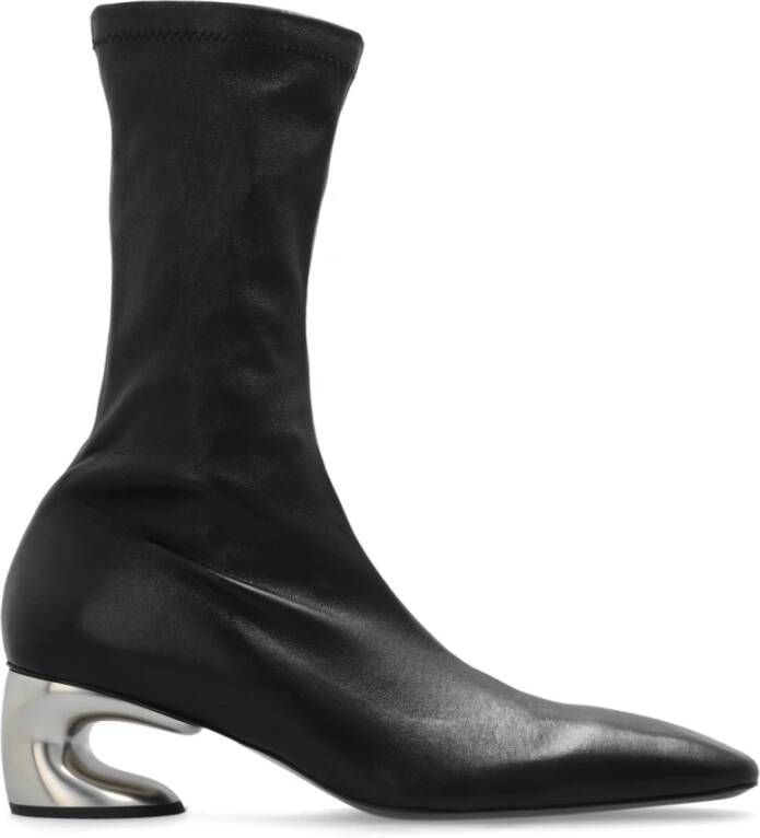 Jil Sander Leren enkellaarzen Black Dames