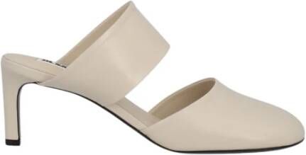 Jil Sander Leren Hak Muiltjes Beige Dames