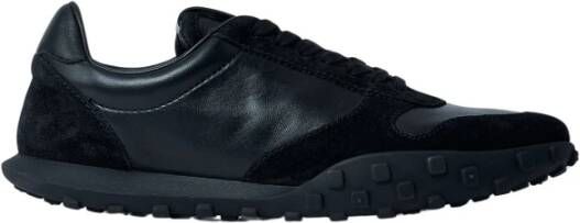 Jil Sander Zwarte leren veterschoenen
