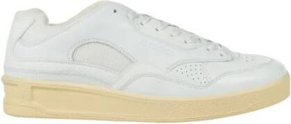 Jil Sander Leren Lage Sneakers Wit Heren