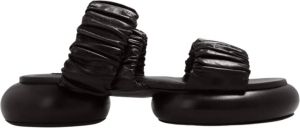 Jil Sander Leren platformsandalen Zwart Dames