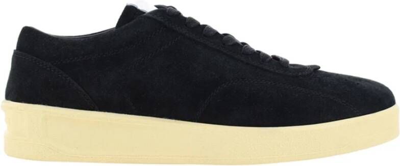 Jil Sander Leren sneakers met geperforeerd detail Black Heren