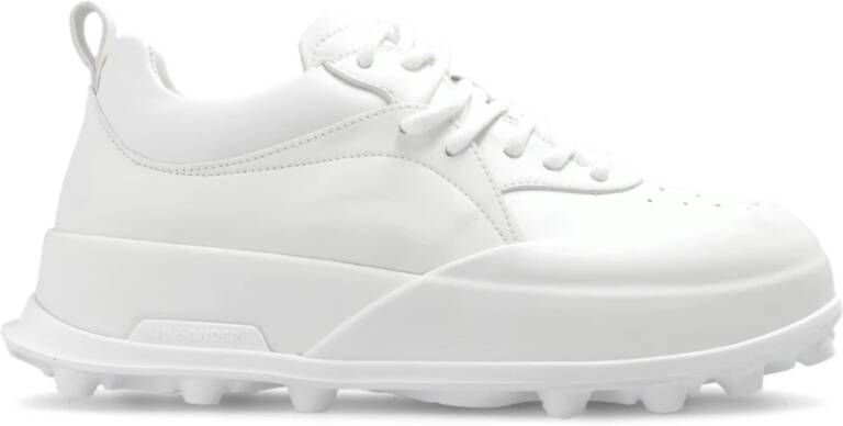 Jil Sander Leren Sneakers Porselein White Dames