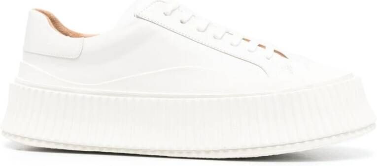 Jil Sander Witte Sneakers Regular Fit Geschikt voor alle temperaturen 100% leer White Dames
