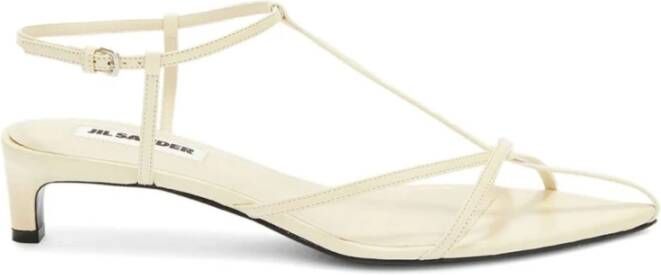 Jil Sander Natuurlijke Hakloze Sandaal