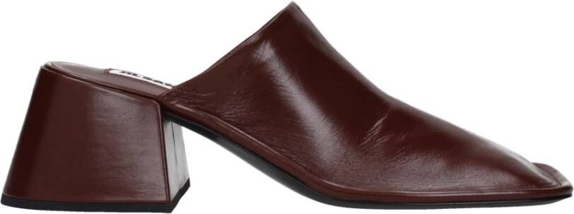 Jil Sander Rode Leren Sandaal Distressed Stijl