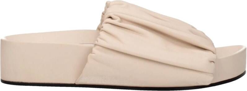 Jil Sander Roze Leren Slippers Sandalen