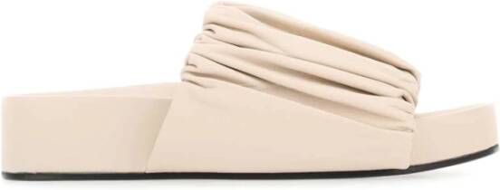 Jil Sander Sandleren Platform Slippers Beige Dames