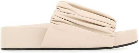 Jil Sander Sandleren Platform Slippers Beige Dames