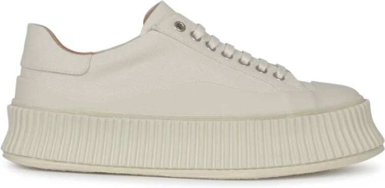 Jil Sander Witte Sneakers Regular Fit Geschikt voor alle temperaturen 100% leer White Dames