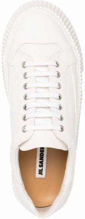 Jil Sander Witte Leren Sneakers Klassiek Model White