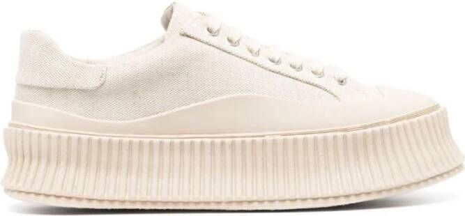 Jil Sander Witte Sneakers Regular Fit Geschikt voor alle temperaturen 100% leer White
