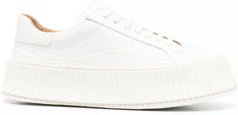 Jil Sander Witte Sneakers Regular Fit Geschikt voor alle temperaturen 100% leer White Dames