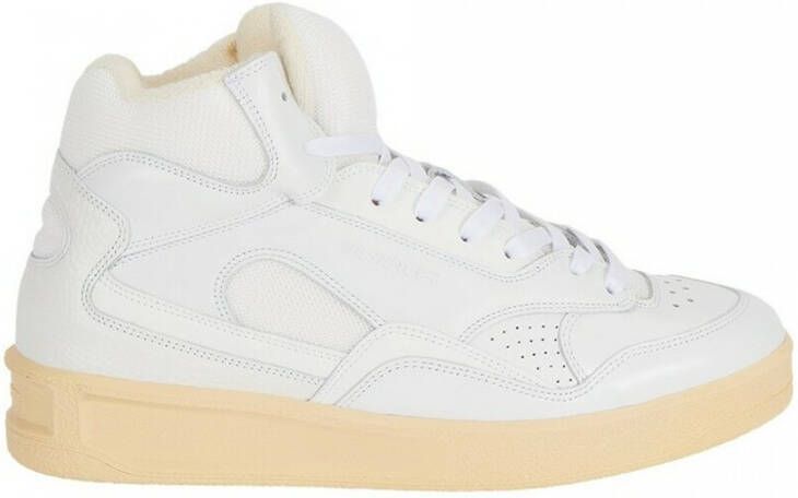 Jil Sander Witte Mesh Leren Sneakers White Heren