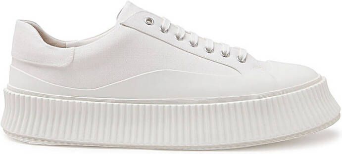 Jil Sander Witte Leren Sneakers Klassiek Model White