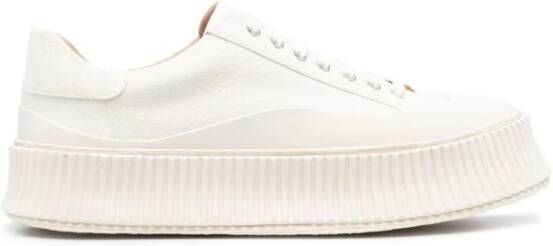 Jil Sander Witte leren rubberen sneakers met zool van 4 cm - Foto 7