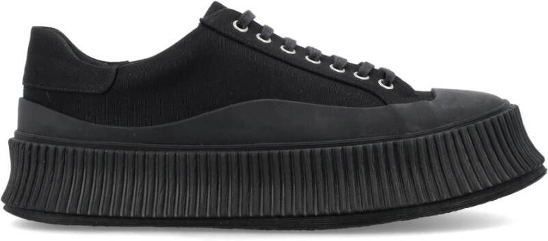 Jil Sander Zwarte Leren Sneakers voor Vrouwen Black Dames